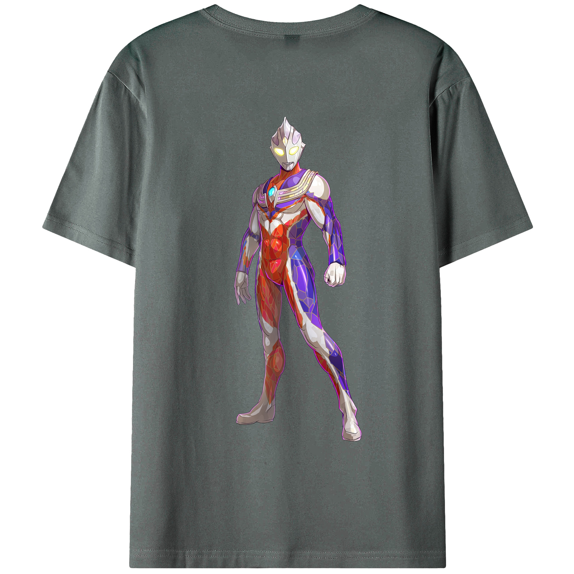 （画像用） ウルトラマン Ultraman 綿100％ メンズ半袖Tシャツ（バックプリント） 通気性